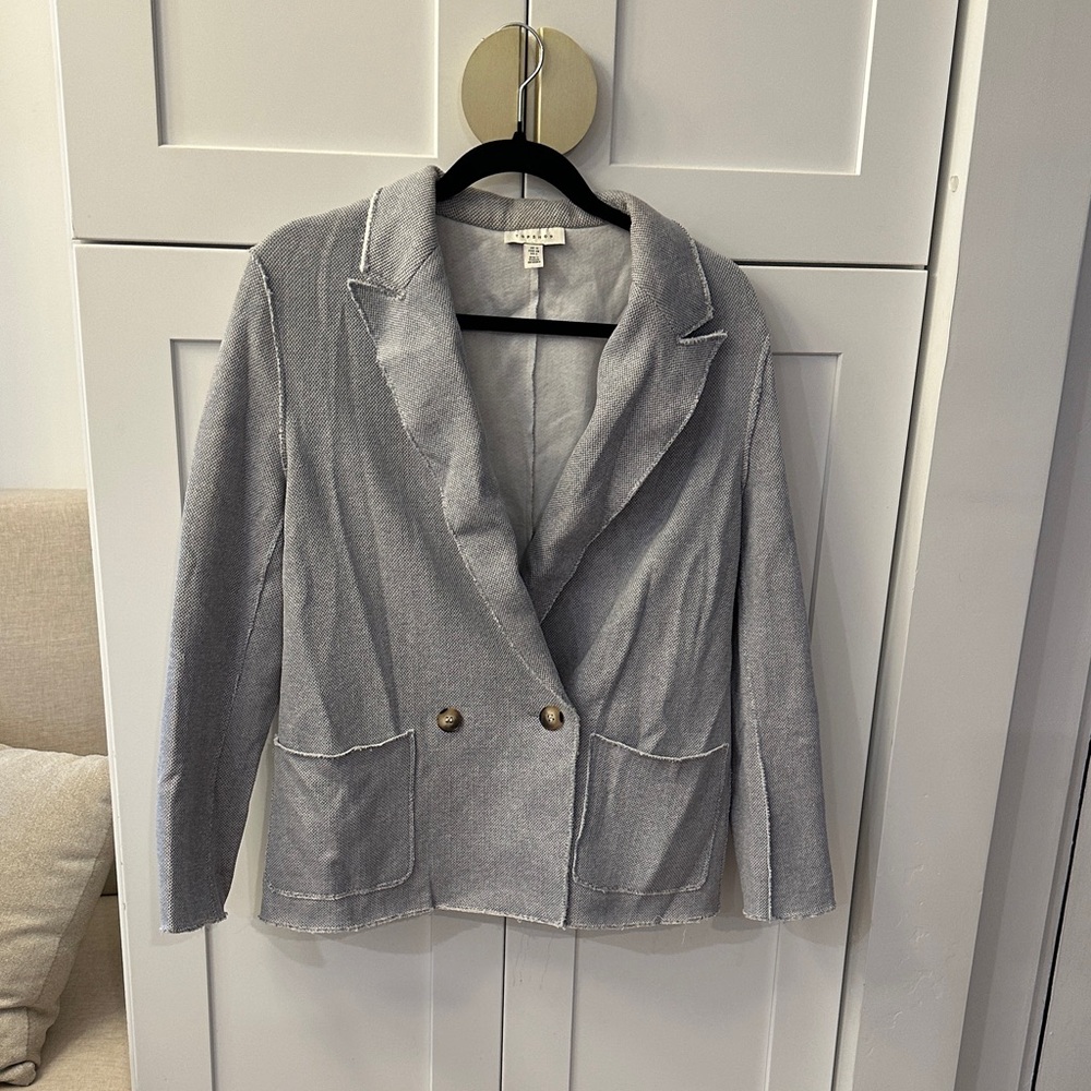 Topshop Light Gray Knit Blazer Jacket